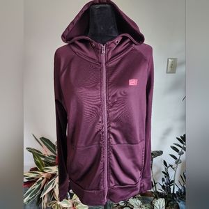 Live Love Dream run hoodie, purple and pink, large